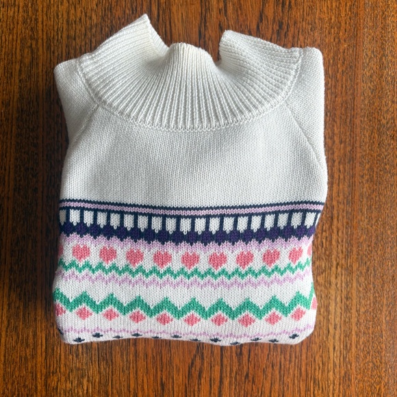 Tristan White Fair Isle Sweater-Size small - Picture 6 of 6